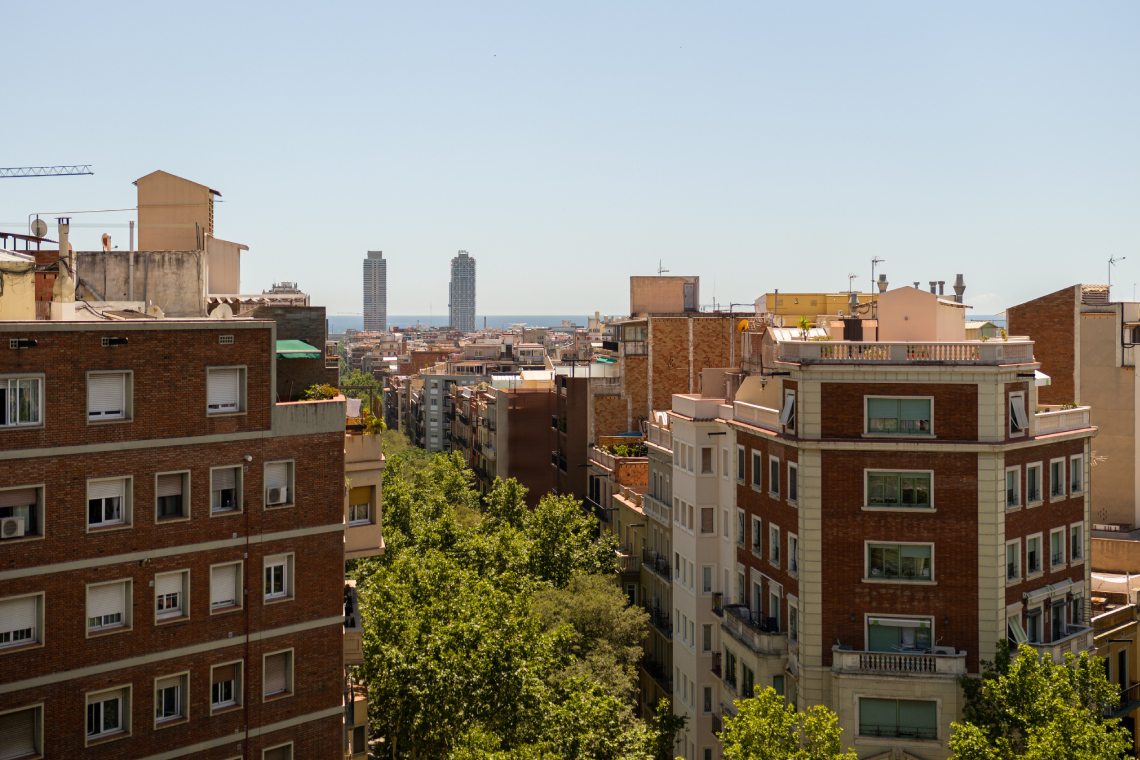 Vista aerea del Ensanche de Barcelona.