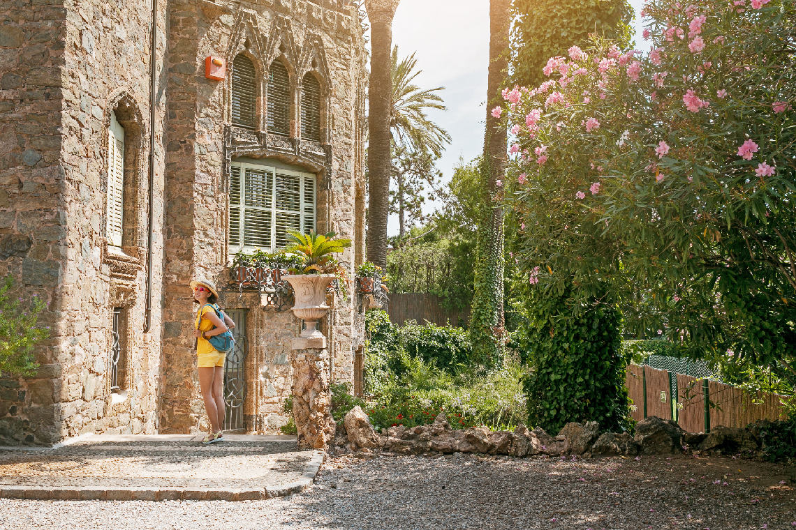imagen de los jardines de la Torre Bellesguard