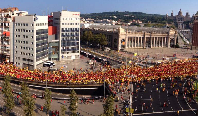 Imagen de las manifestaciones de la Diada en Barcelona