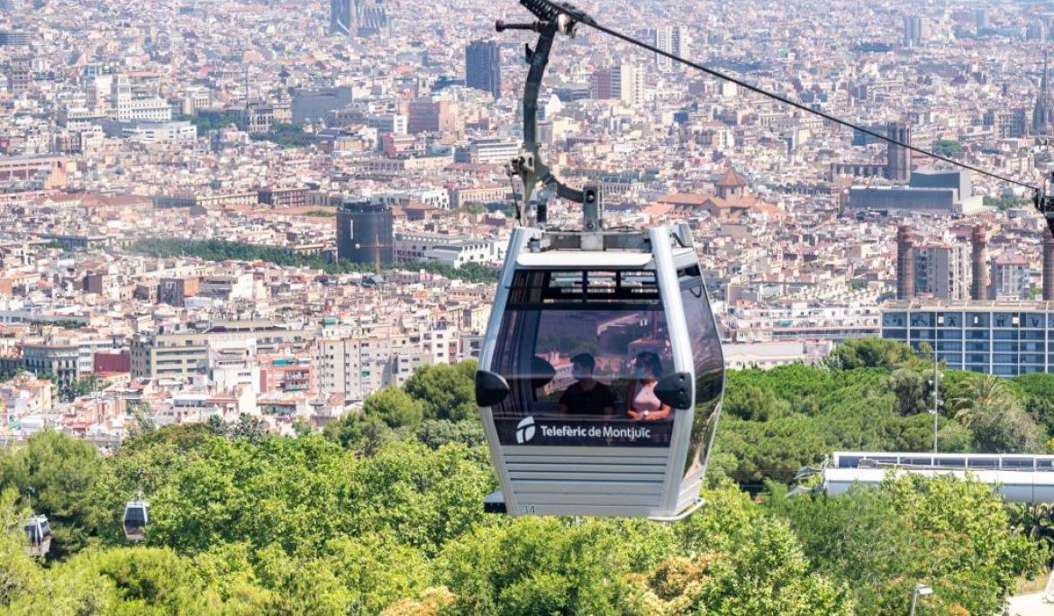 Primer plano de una cabina del Teleférico de Montjuïc / Foto: TMB