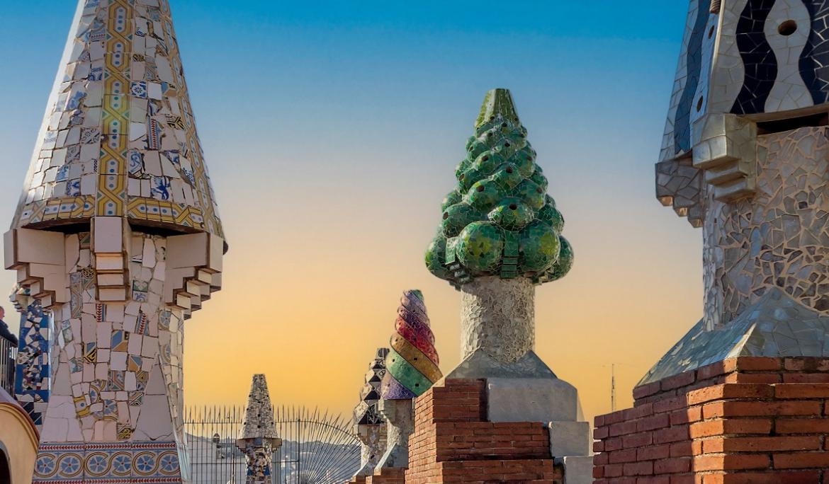 Xemeneies del Palau Güell, al carrer Nou de la Rambla