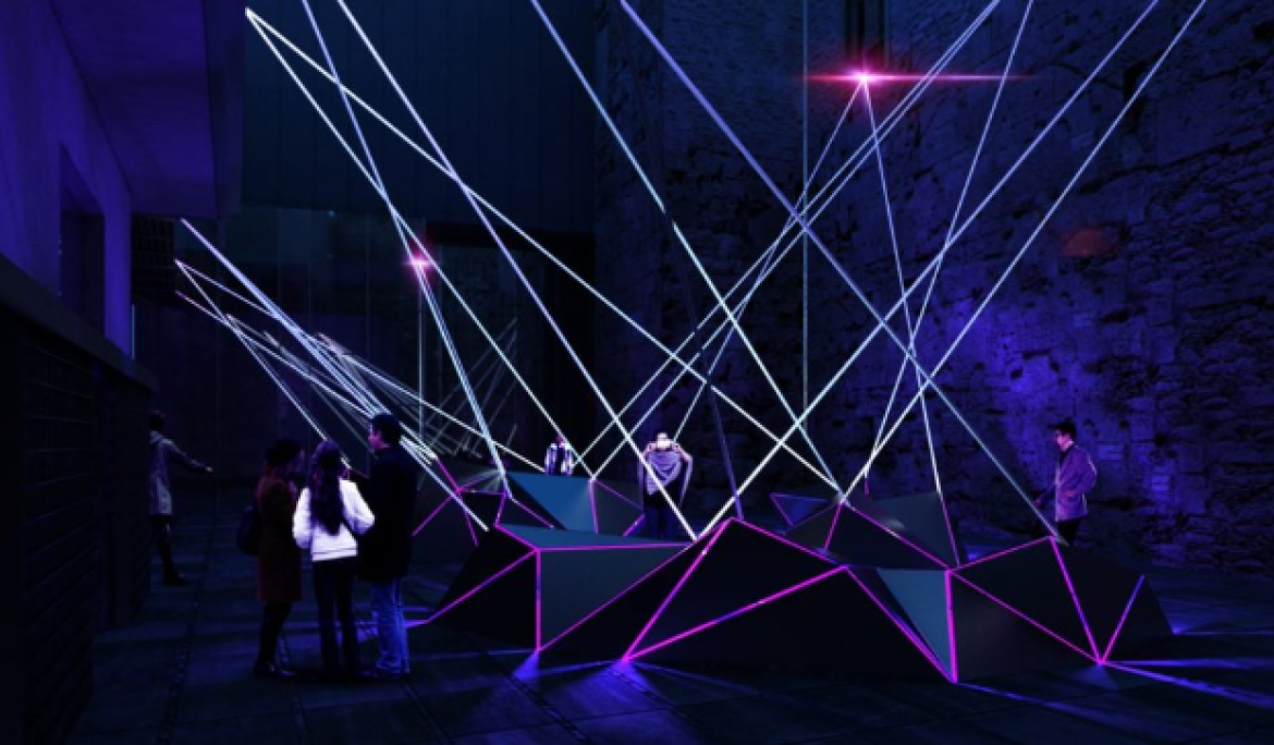 The light show transforms the streets and buildings of the Poblenou district into true works of art / photo: Poblenou Urban District