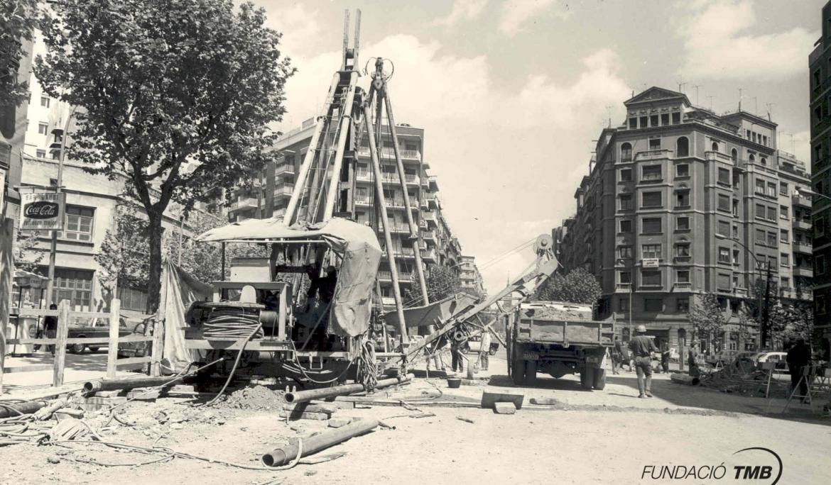 L5. Obras. Estación Avenida Gaudí 1968 (Puigfarran) – Archivo Fundación TMB