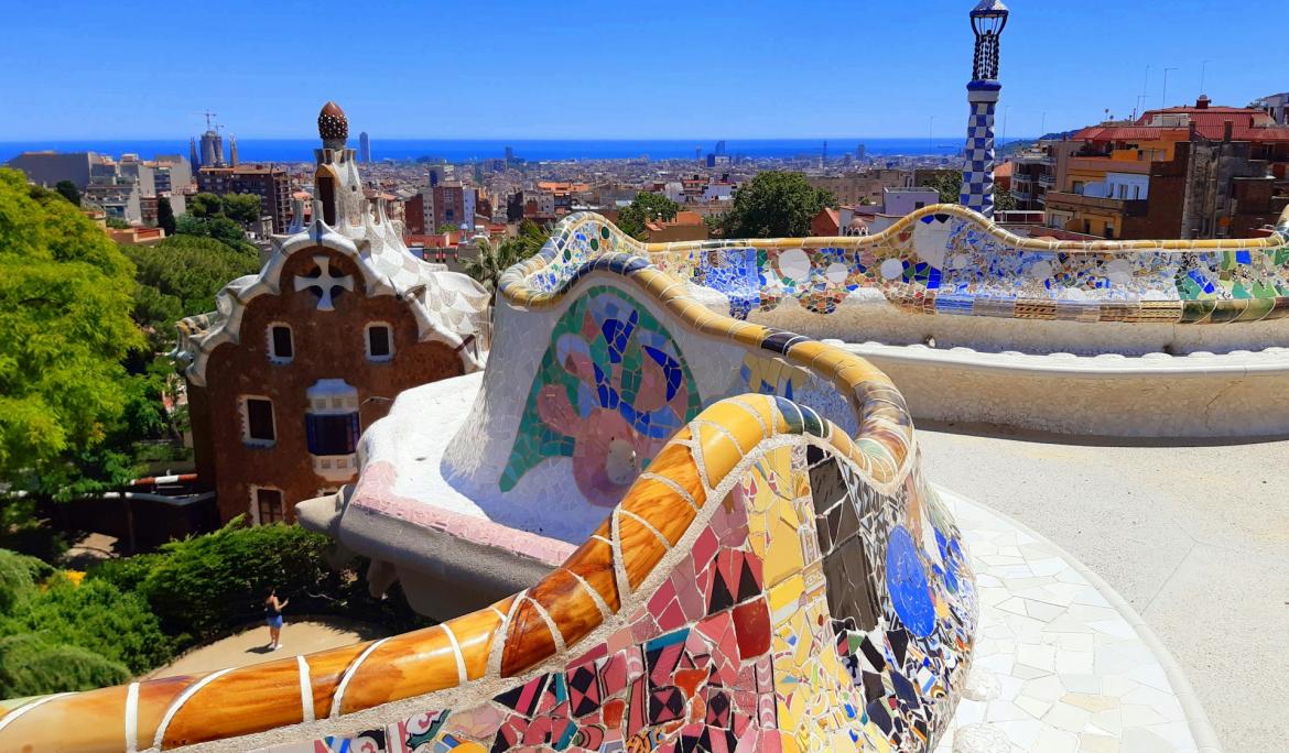 Park Güell, a space where architecture and nature come together, capturing the creative universe of Antoni Gaudí.