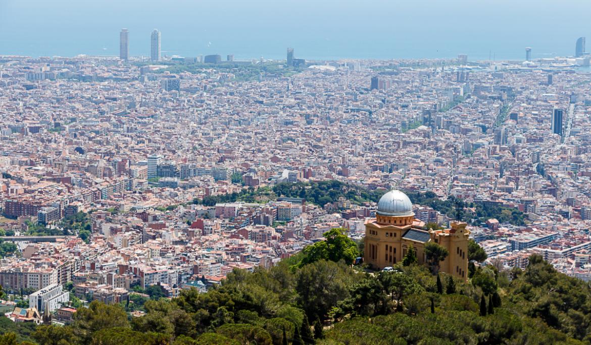 View of Barcelona’s skyline from the Tibidabo viewpoint.