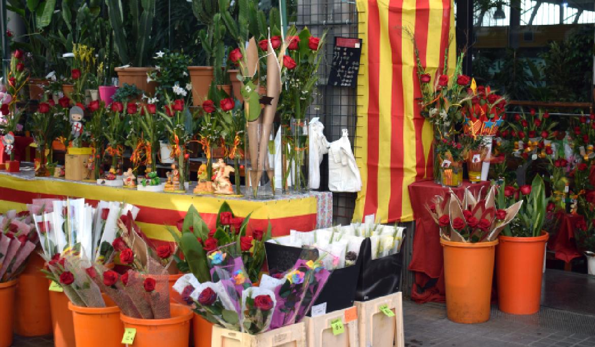 Parada de flors de Sant Jordi.