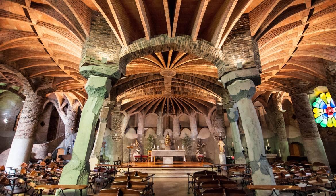 Interior image of the Güell Pavilions, one of the hidden gems of Art Nouveau.