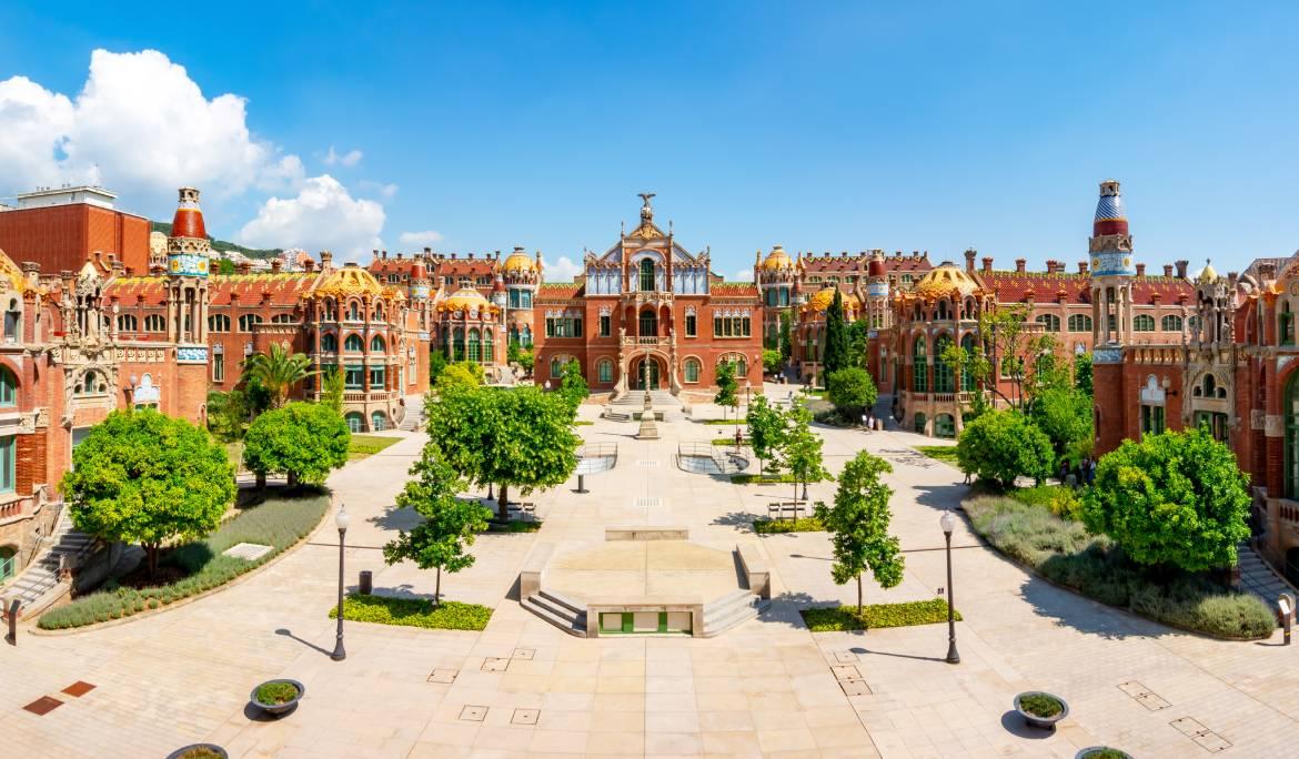 Image of the whole complex of Sant Pau Art Nouveau