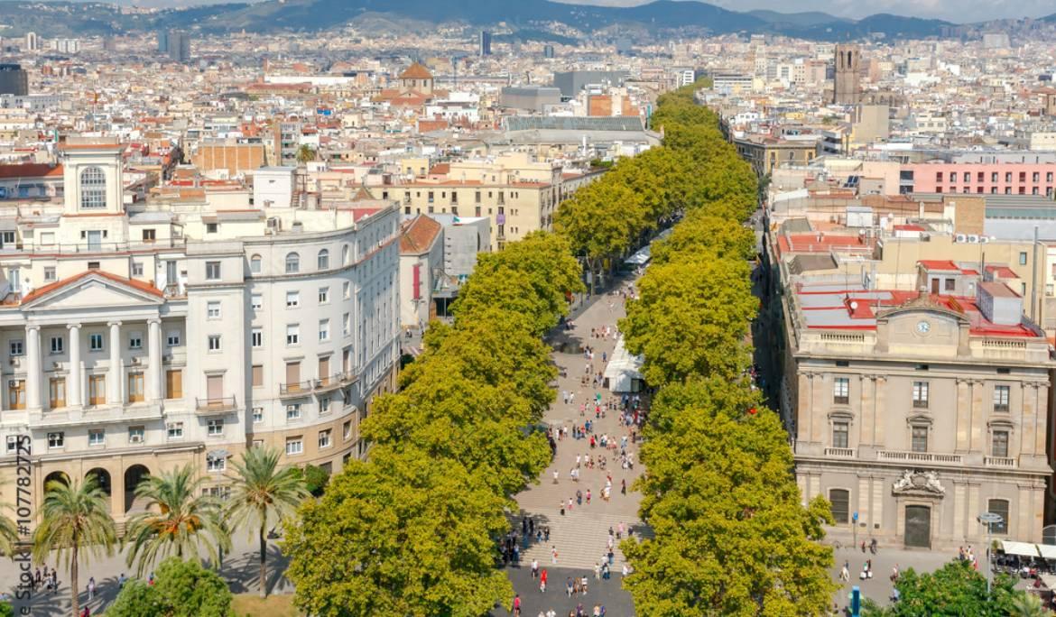 Imatge de la Rambla de Catalunya des de dalt