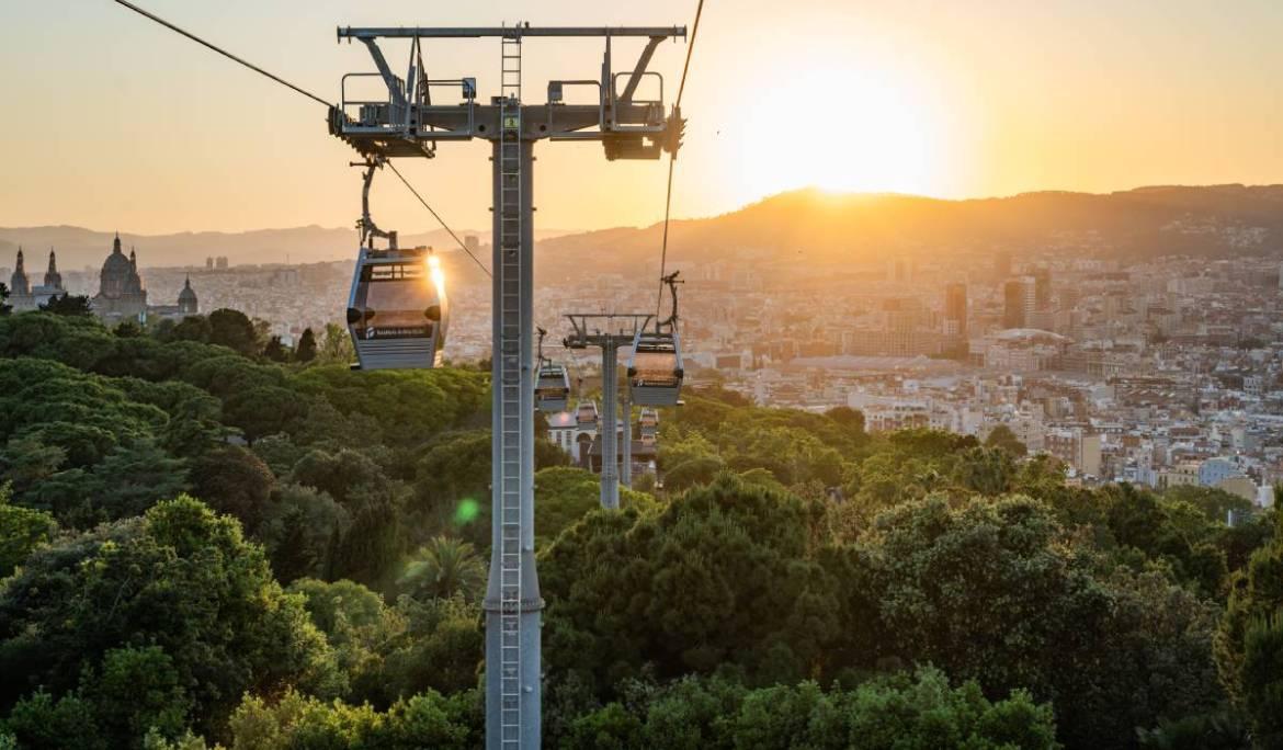 Image of Motnjuïc Cable Car at sunset